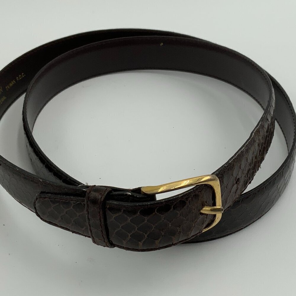 Brown Genuine Snakeskin Unisex Belt Size 40-44